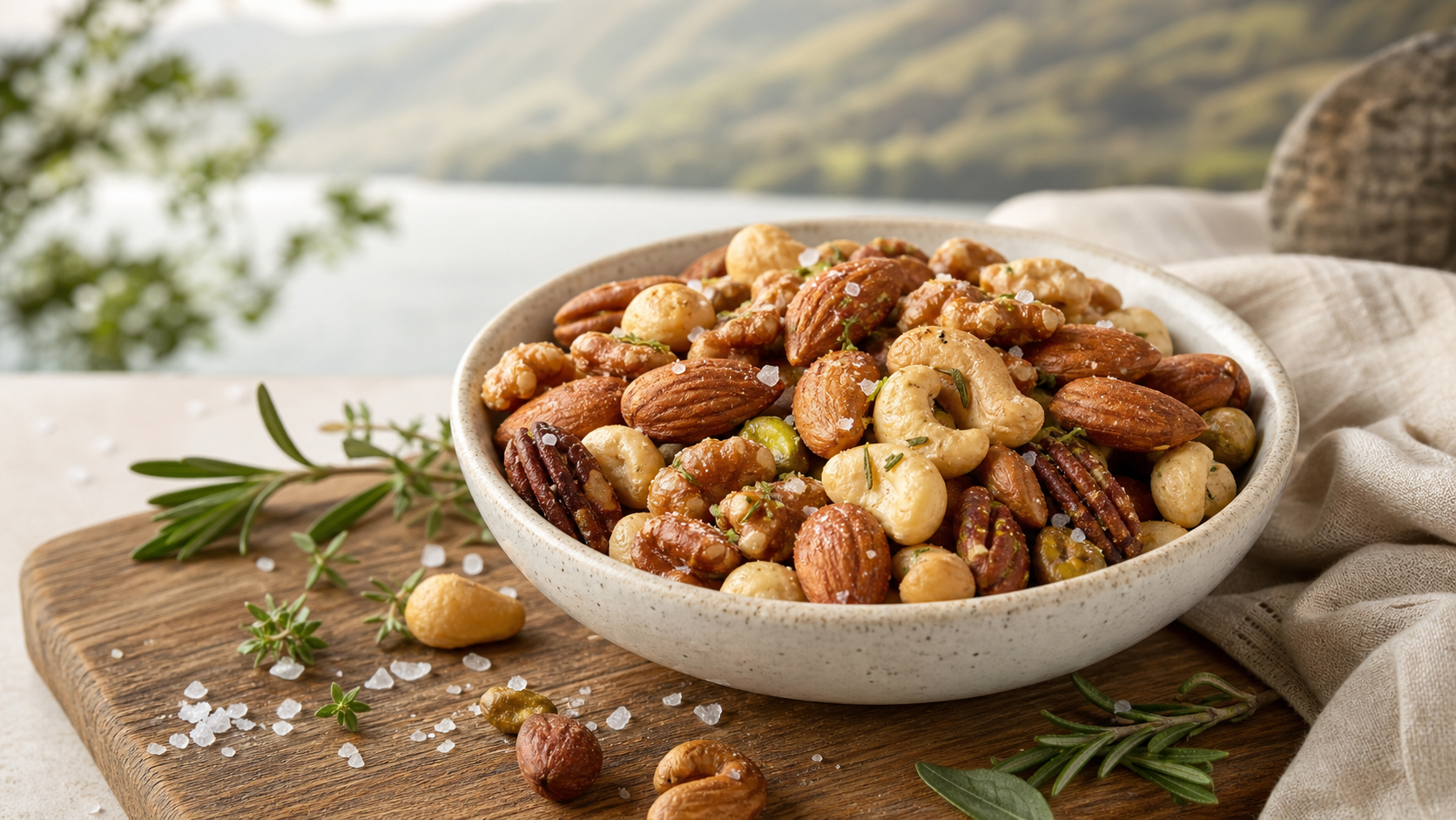 Mr Filberts Sea Salt and Herb Mixed Nuts product image for a savoury gift snack