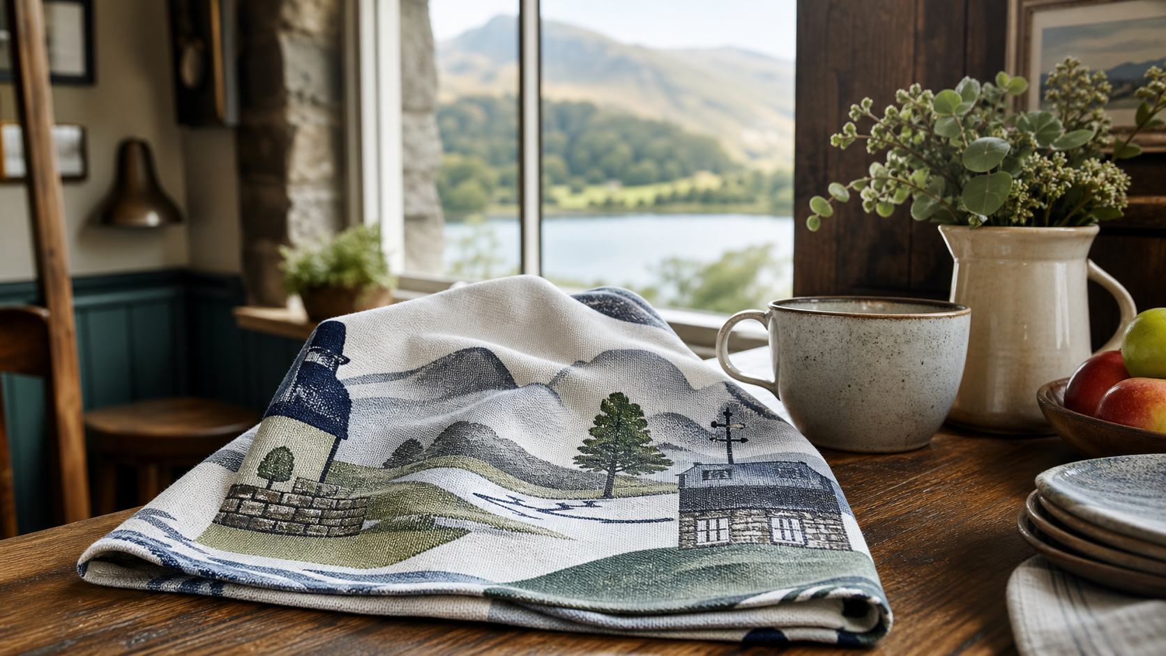 Pubs of the Lake District tea towel from Lakeland Artisan for a local gift review